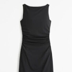 NWOT Abercrombie and Fitch Black Slash Knit Dress Large